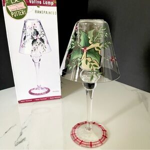 Glass Holiday Votive Lamp by Laurie Gates
